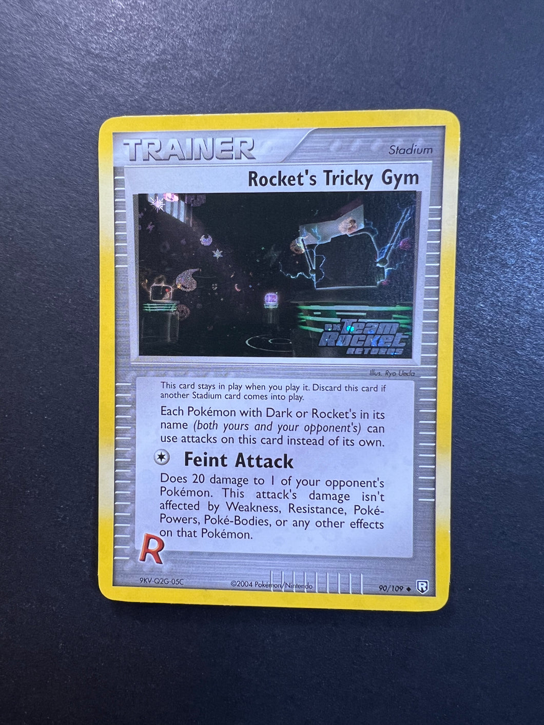 Rocket’s Tricky Gym - 90/109 “Stamped” Reverse Holo Trainer - EX Team Rocket Returns