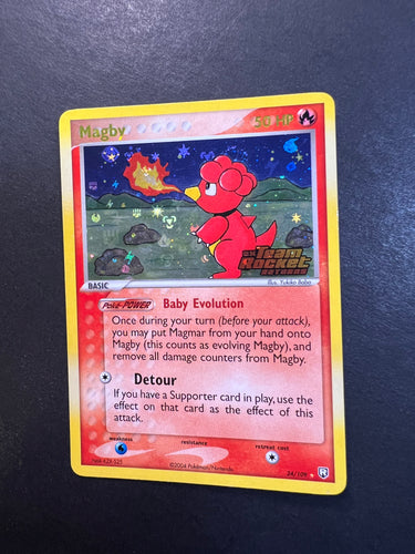 Magby - 24/109 “Stamped” Reverse Holo Rare - EX Team Rocket Returns