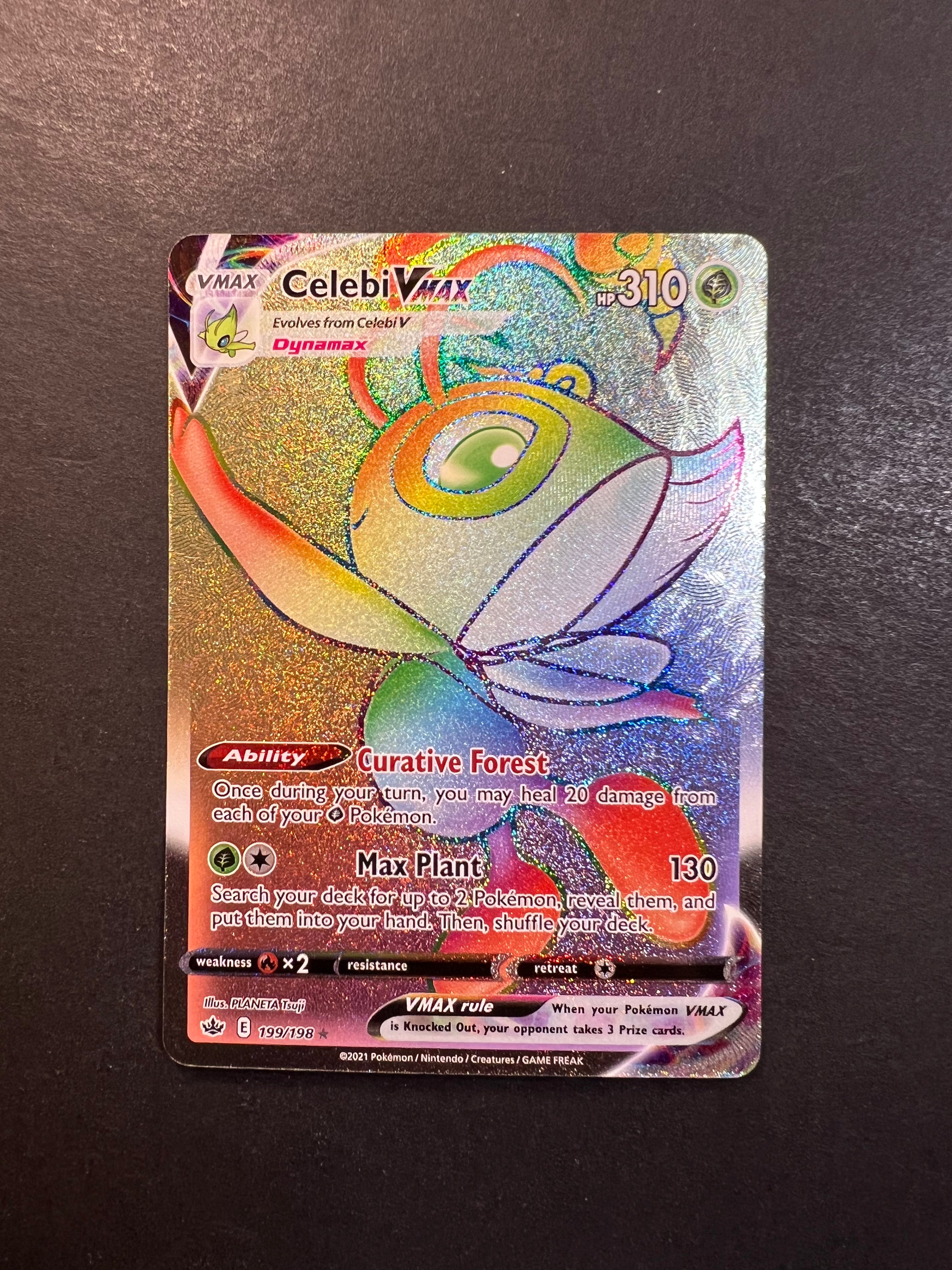 are there any rare trick or trade pokemon cards Celebi VMAX 008/198 Chilling Reign Full Art Ultra Rare Pokemon Card Ne main image 1