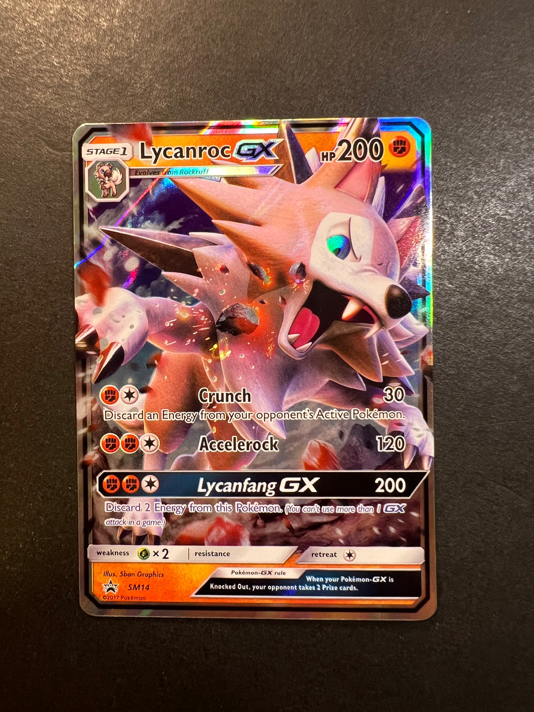 Pokemon Sun & Moon Promo Full Art Rare Lycanroc GX SM14 Pokemon Sun & Moon Promo Full Art Rare Lycanroc GX SM14