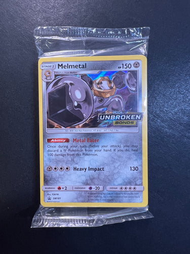 Melmetal - SM181 Holo Rare Sealed Pokemon Prerelease Promo Pack - Unbroken Bonds