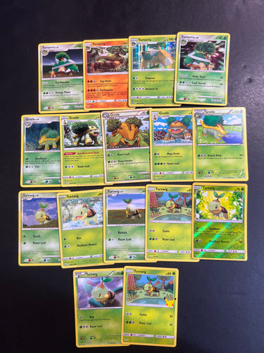 Pokemon Turtwig, Grotle and Torterra Card Lot - 16 Cards - Holo Rare, Reverse Holos and Promo Collection!