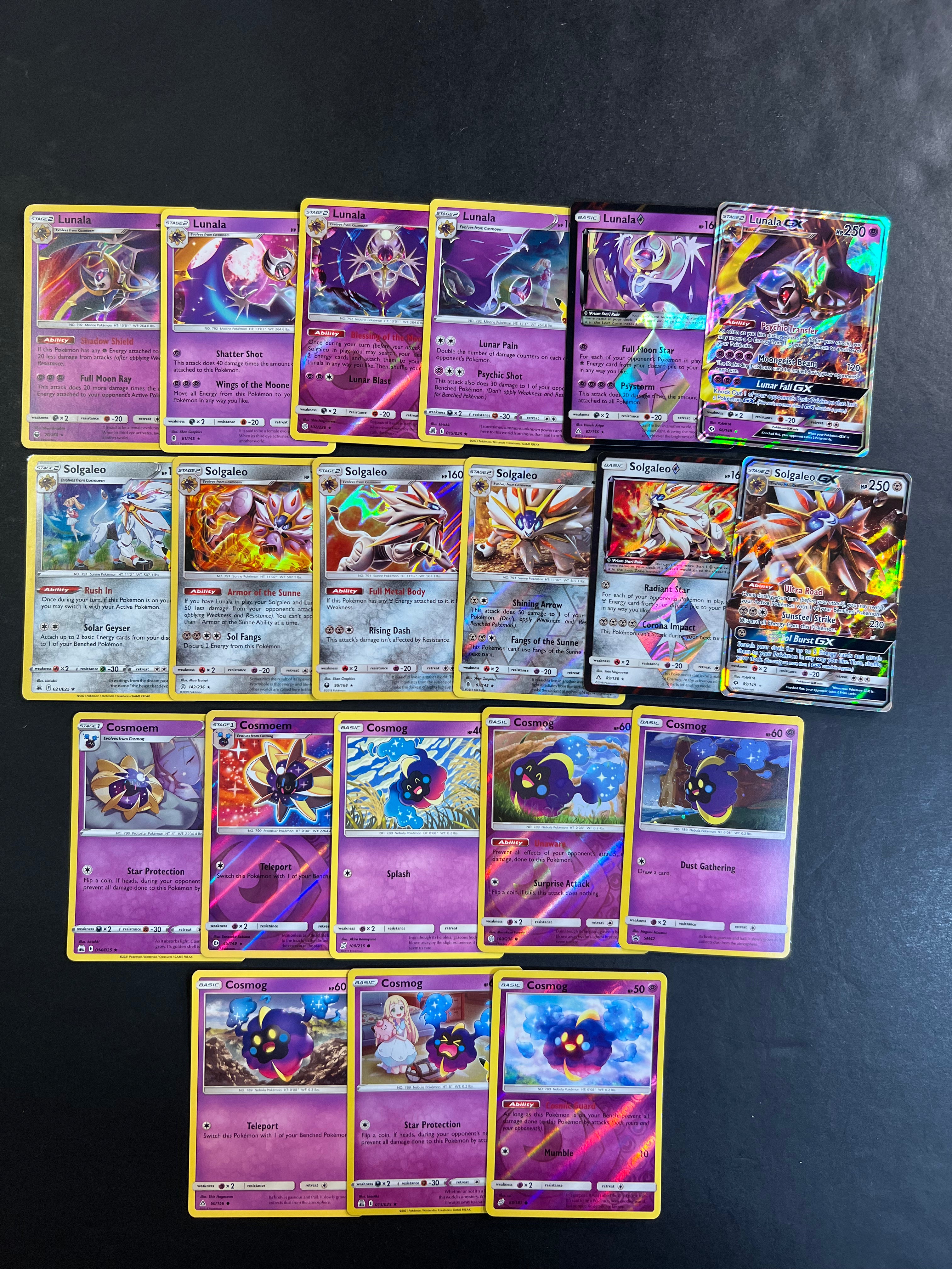 Pokemon Cosmog, Cosmoem, Lunala & Solgaleo Card Lot - 20 Cards