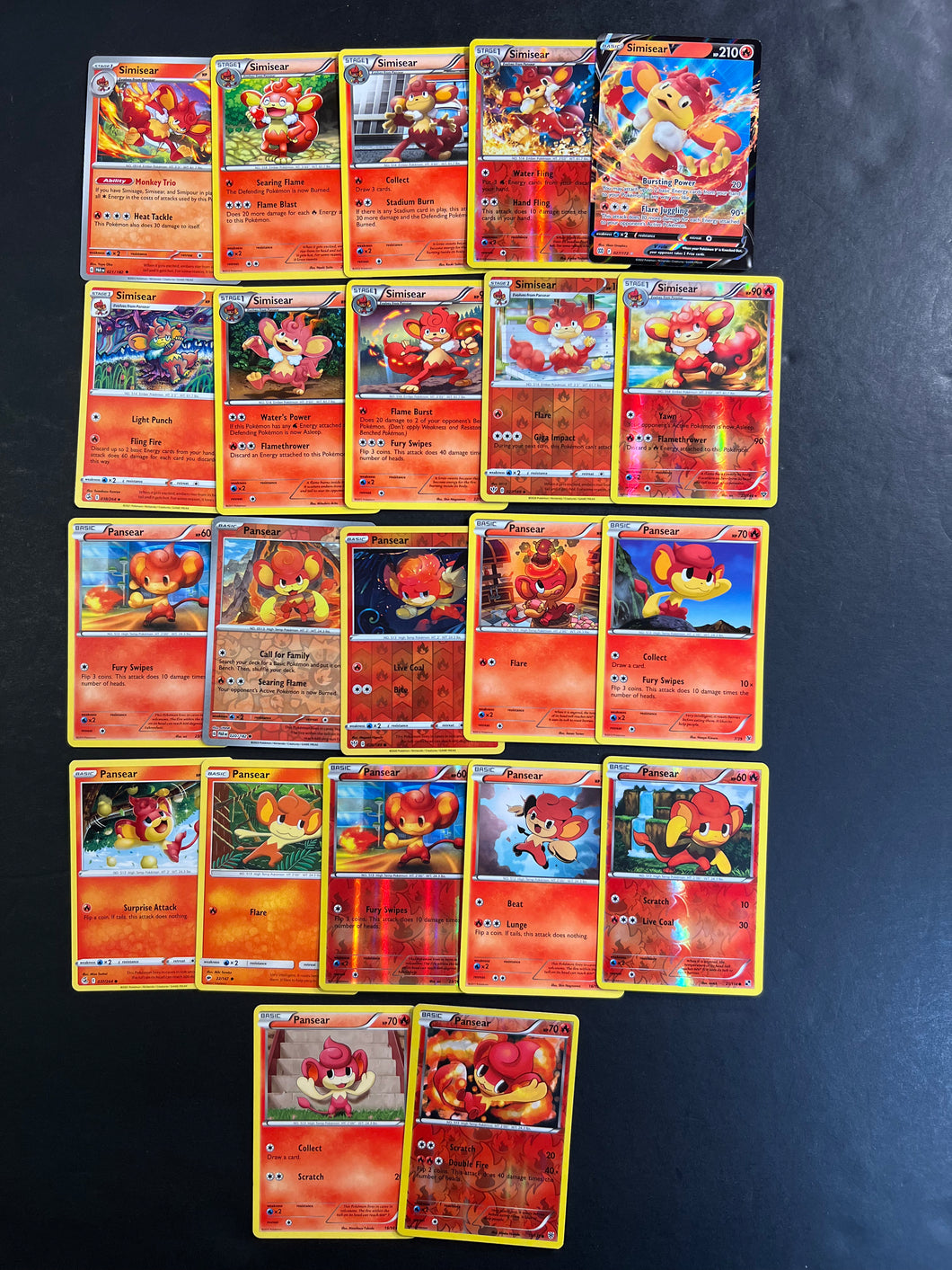 Pokemon Pansear and Simisear V Card Lot - 22 Cards - Ultra Rare V, Rev JAB Games13 Pokemon Pansear and Simisear V Card Lot - 22 Cards - Ultra Rare V, Rev JAB Games13