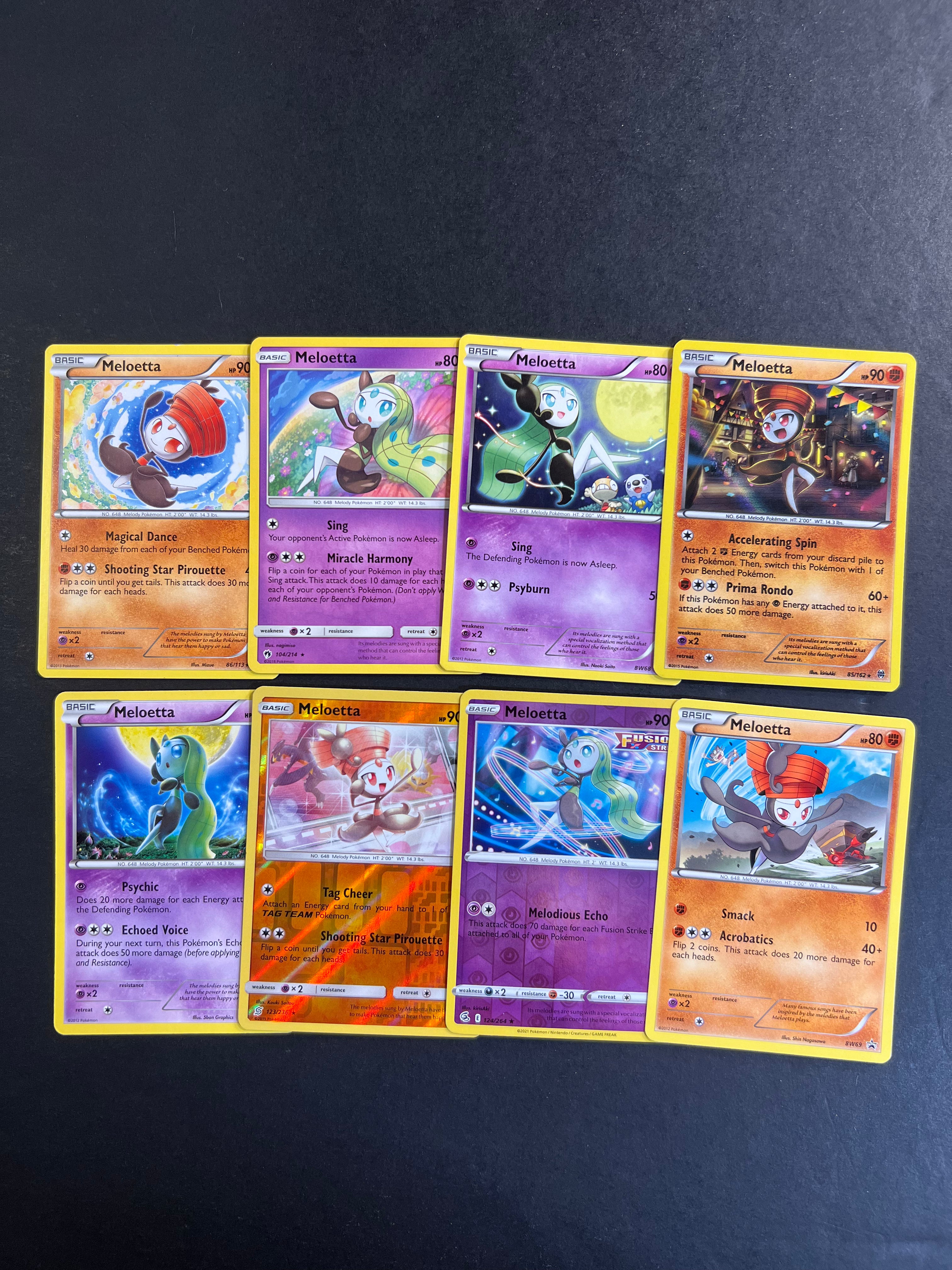 Pokemon Meloetta Card Lot - 8 Cards