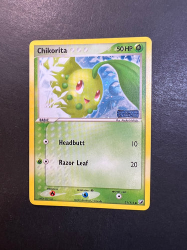 Chikorita - 51/115 “Stamped” Reverse Holo - EX Unseen Forces
