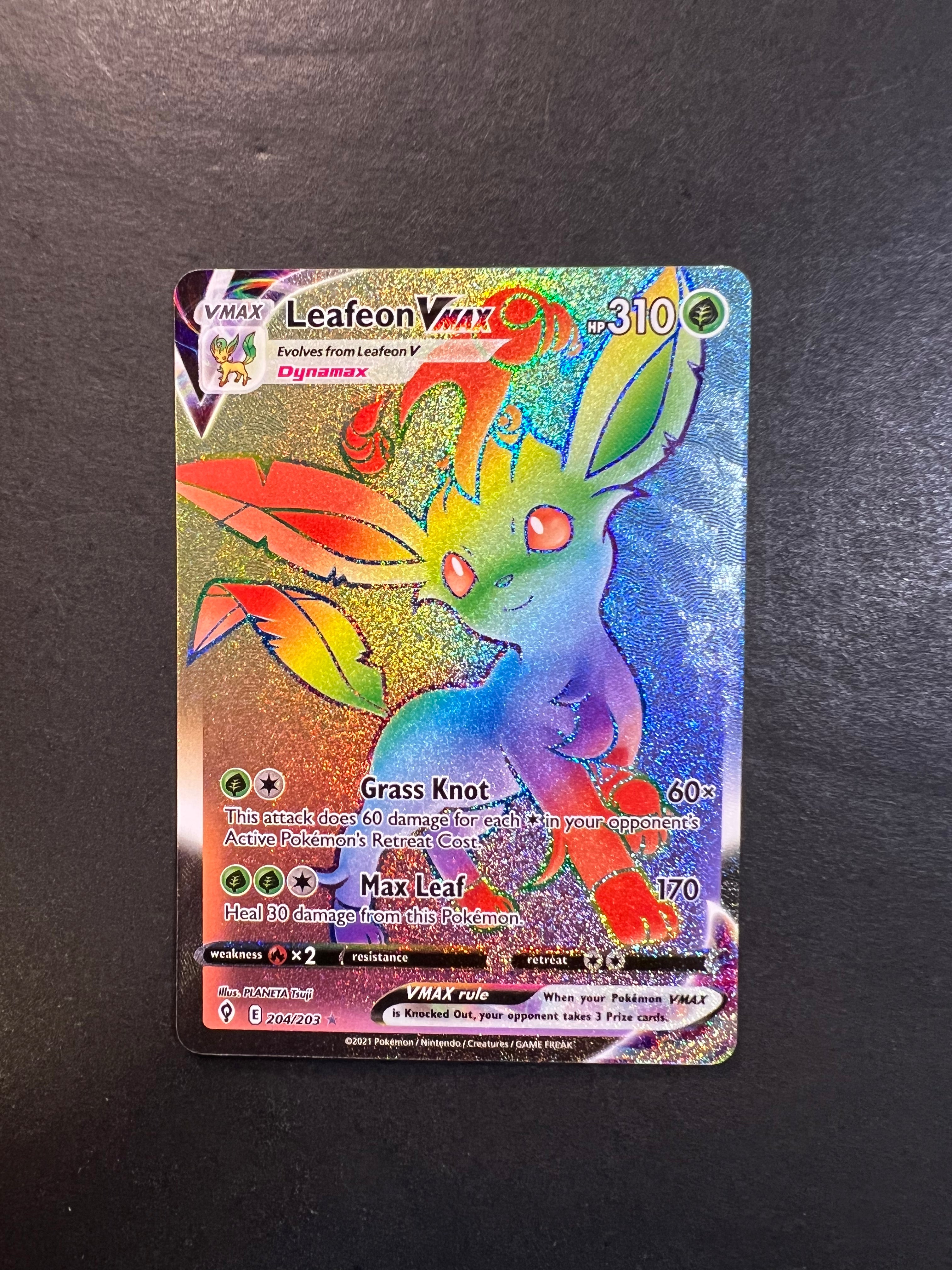 Leafeon VMax - 204/203 Hyper Secret Rainbow Rare - Evolving Skies JAB Games13 Leafeon VMax - 204/203 Hyper Secret Rainbow Rare - Evolving Skies JAB Games13