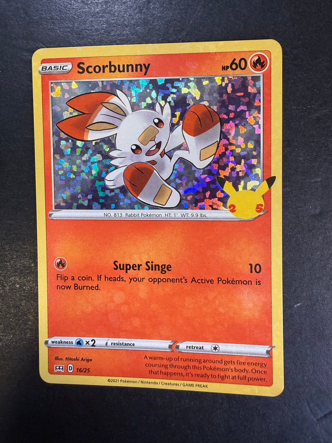 rare pokemon cards mcdonalds Scorbunny - 16/25 Holo Rare Promo