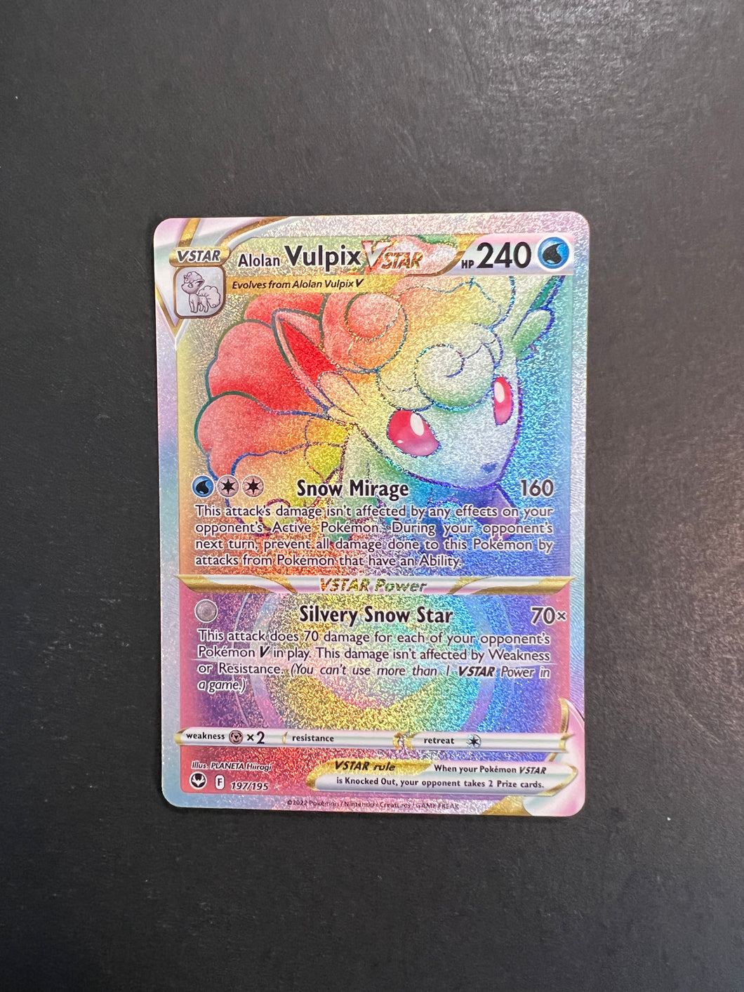 Alolan Vulpix VStar - 197/195 Hyper Secret Rainbow Rare - Silver Tempest