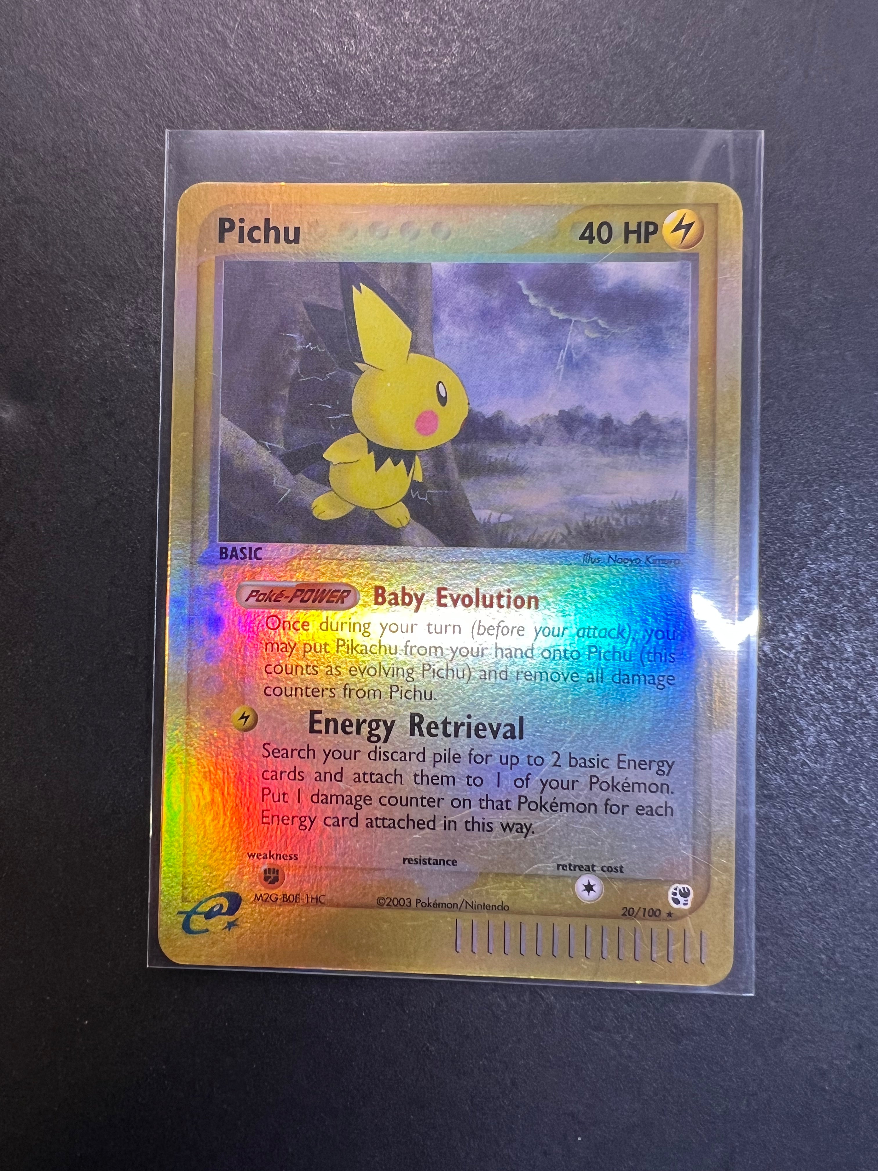 Pichu - 20/100 Reverse Holo Rare - Ex Sandstorm Set JAB Games13 Pichu - 20/100 Reverse Holo Rare - Ex Sandstorm Set JAB Games13