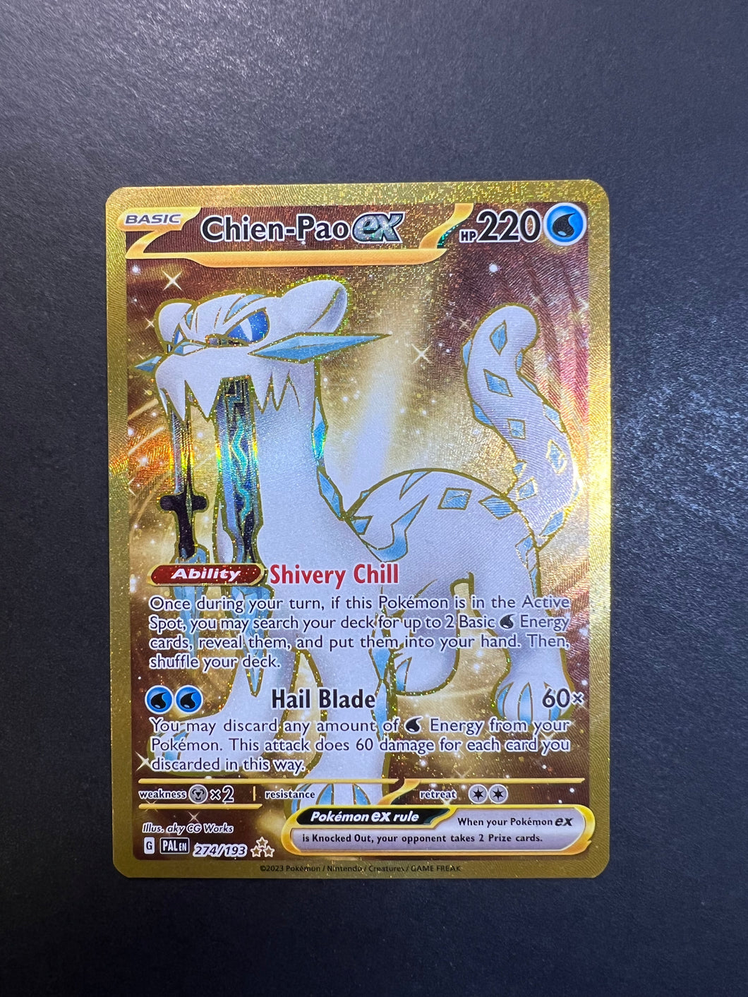 pokemon paldea evolved gold cards Chien-Pao ex - 274/193 Gold Full Art Ultra Rare