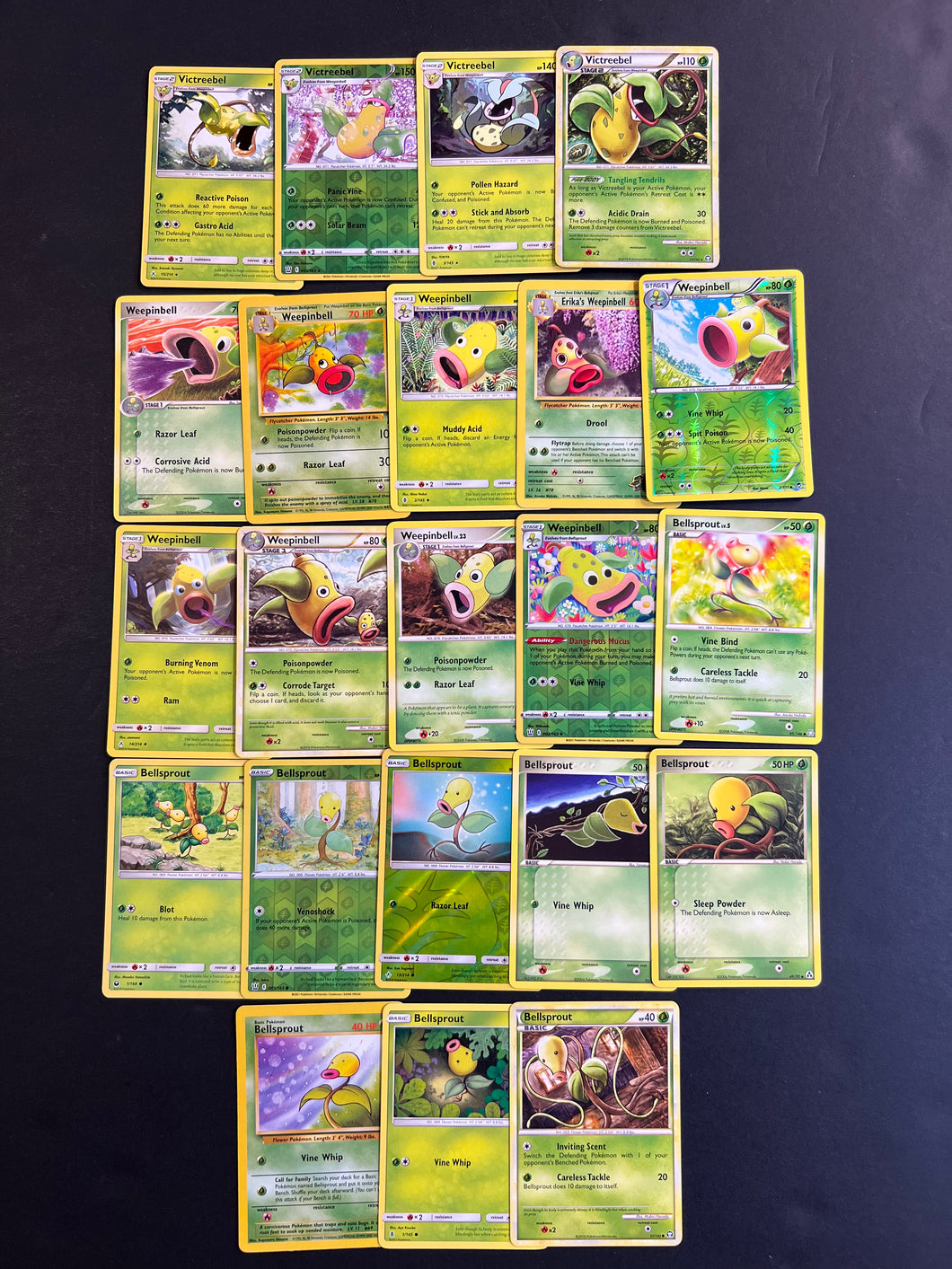 Pokemon Bellsprout, Weepinbell and Victreebel Card Lot - 22 Cards - Ho JAB Games13 Pokemon Bellsprout, Weepinbell and Victreebel Card Lot - 22 Cards - Ho JAB Games13