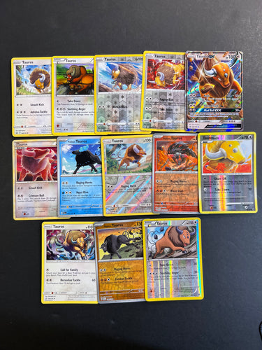 Pokemon Tauros Card Lot - 13 Cards - Ultra Rare GX, Holo & Vintage Collection!