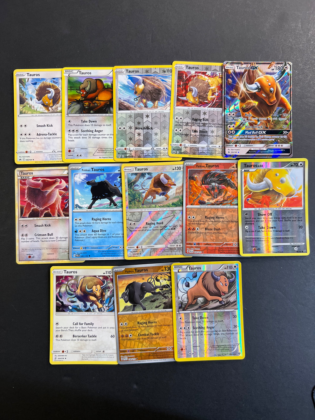 tauros pokemon card gx Pokemon Tauros Card Lot - 13 Cards