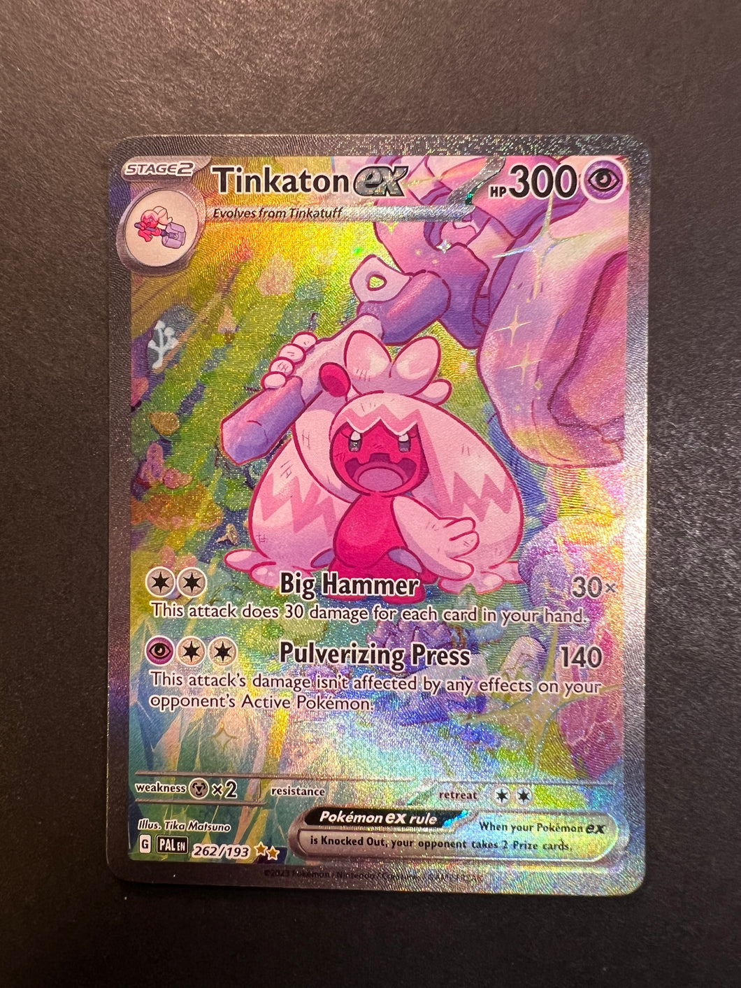 Tinkaton ex - 262/193 Full Art Ultra Rare - Paldea Evolved JAB Games13 Tinkaton ex - 262/193 Full Art Ultra Rare - Paldea Evolved JAB Games13