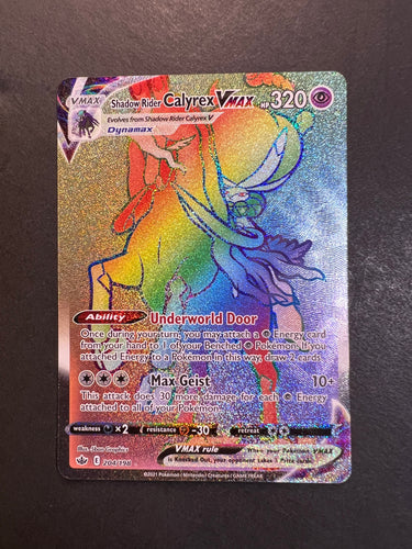 Shadow Rider Calyrex VMax - 204/198 Hyper Secret Rainbow Rare - Chilling Reign