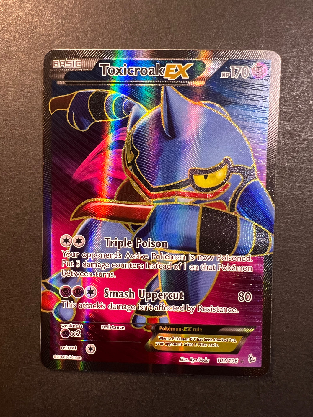 Toxicroak EX - 102/106 Full Art Ultra Rare - XY Flashfire JAB Games13 Toxicroak EX - 102/106 Full Art Ultra Rare - XY Flashfire JAB Games13