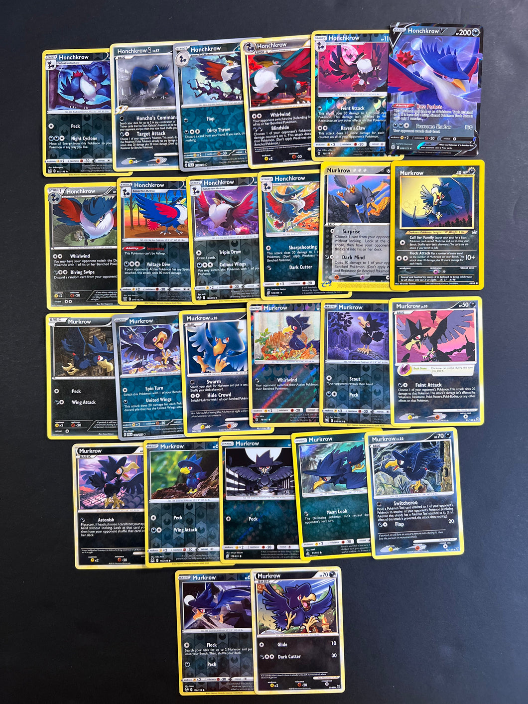 Pokemon Murkrow and Honchkrow Card Lot - 25 Cards - Ultra Rare V, Holo JAB Games13 Pokemon Murkrow and Honchkrow Card Lot - 25 Cards - Ultra Rare V, Holo JAB Games13