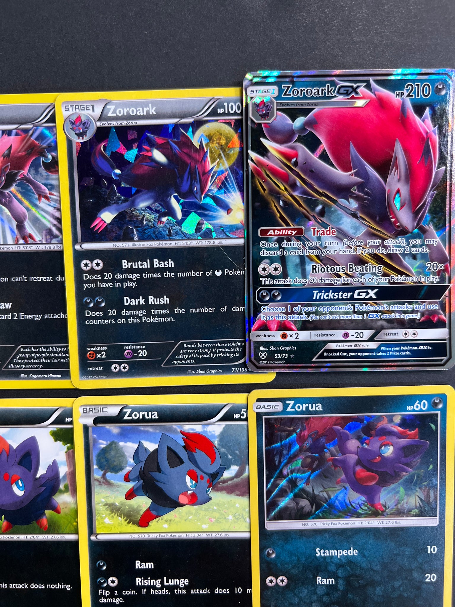 rare gx pokemon cards list Pokemon Zorua & Zoroark GX Card Lot - 18 Cards