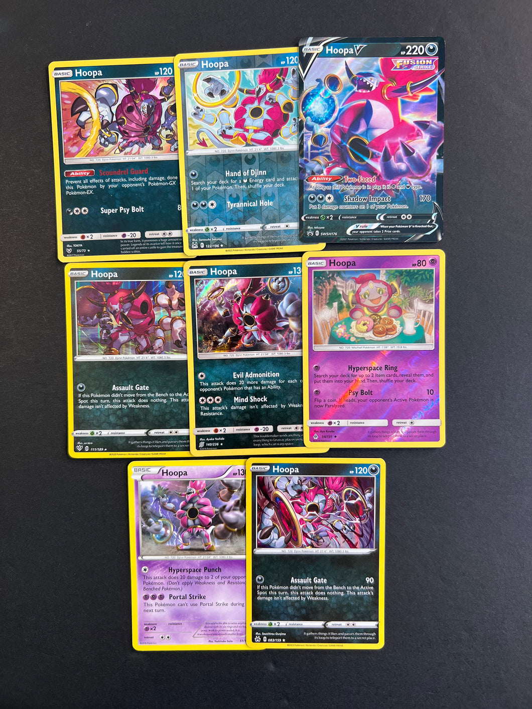 Pokemon Hoopa Card Lot - 8 Cards - Ultra Rare V, Holo and Reverse Holos!