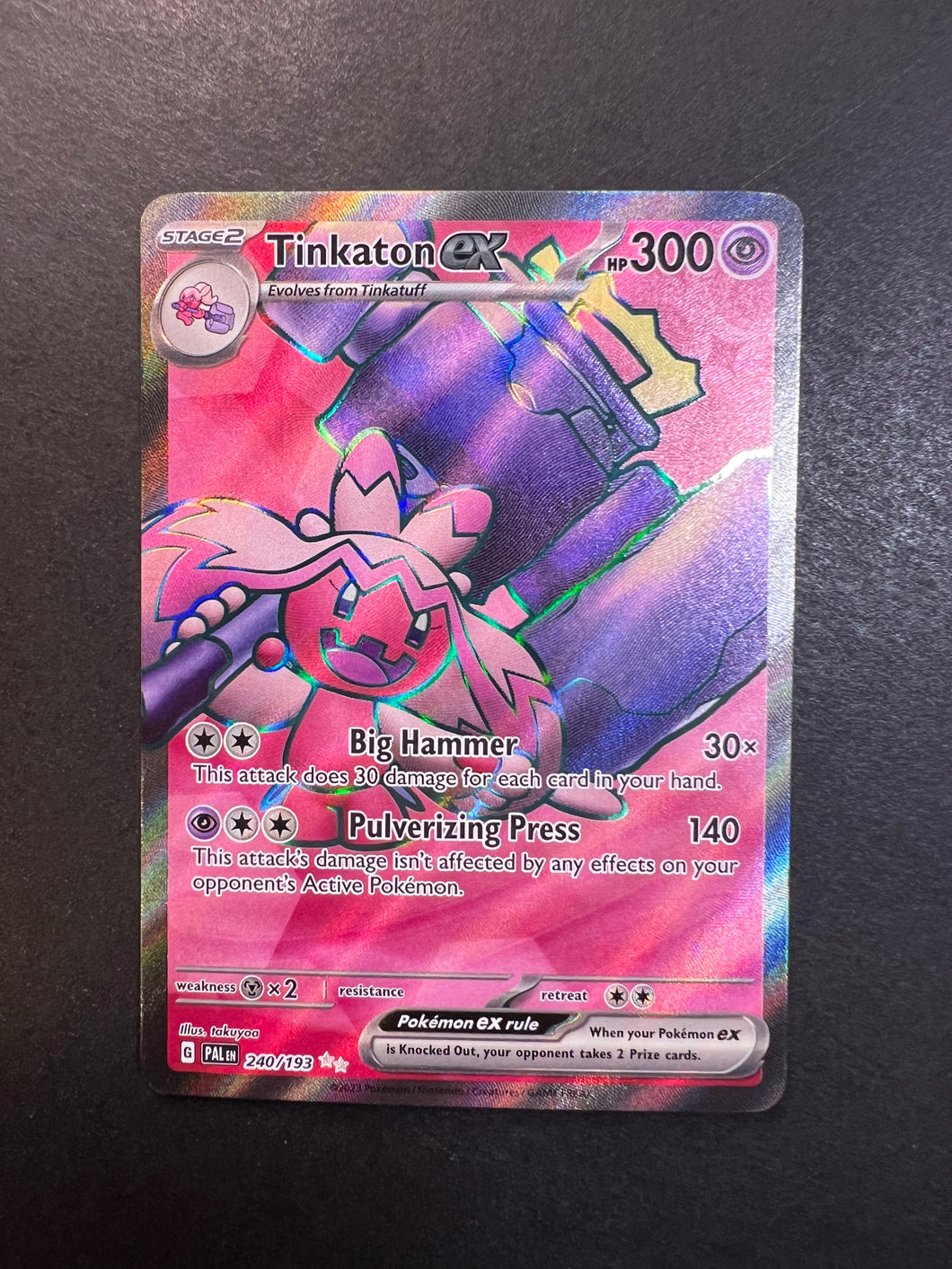 Tinkaton ex - 240/193 Full Art Ultra Rare - Paldea Evolved JAB Games13 Tinkaton ex - 240/193 Full Art Ultra Rare - Paldea Evolved JAB Games13