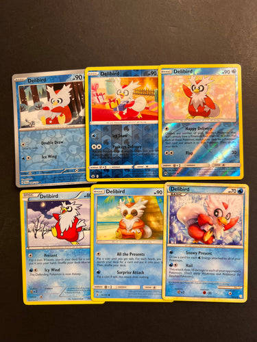 Pokemon Delibird Card Lot - 6 Cards - Reverse Holo Collection!