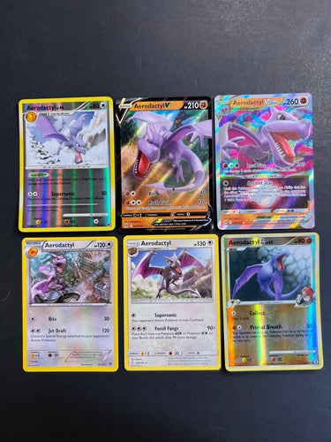 Pokemon Aerodactyl Card Lot - 6 Cards - Ultra Rare V, VStar & Reverse Holo Rare Cards!