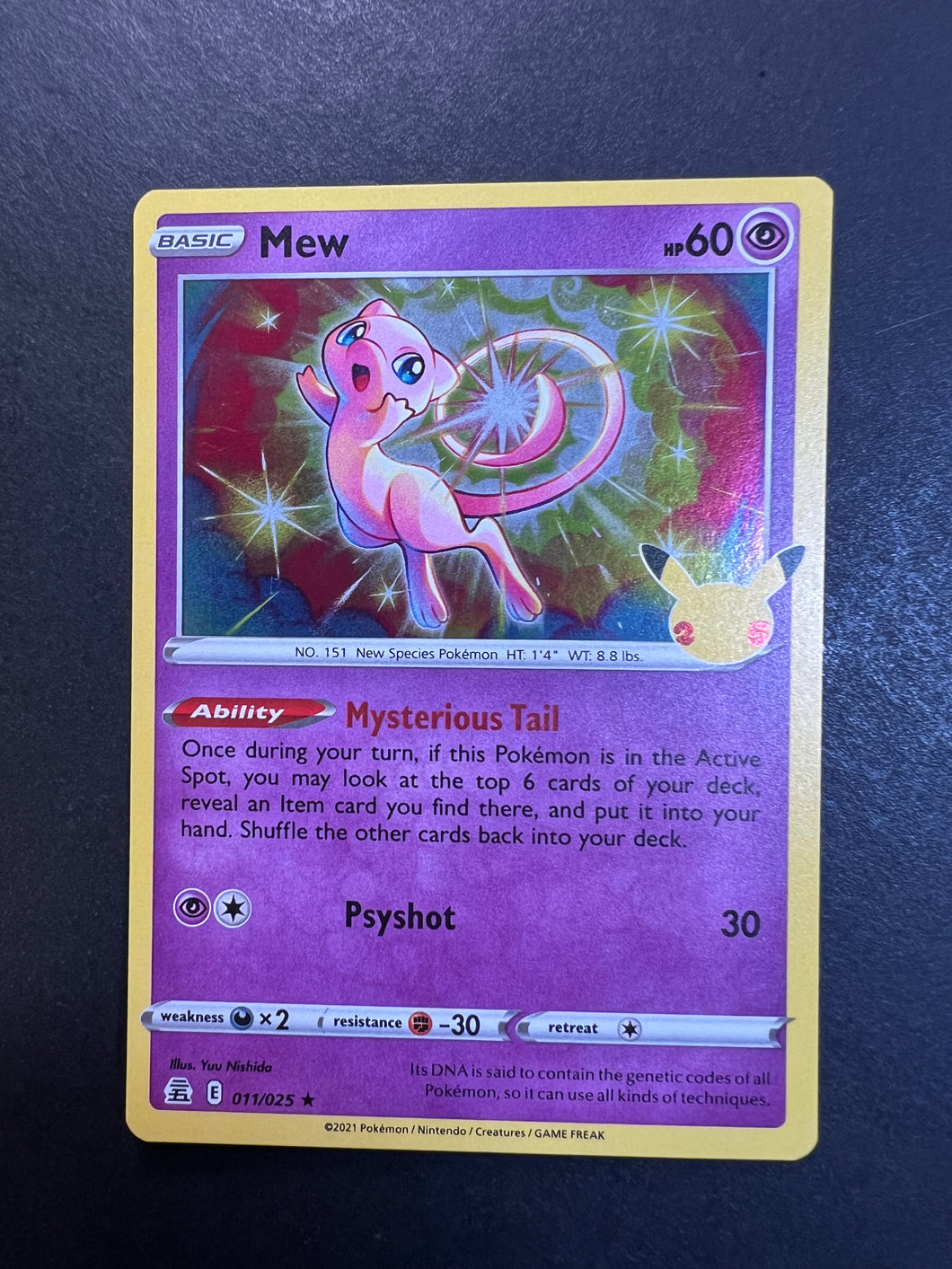 Mew - 011/025 Holo Rare - Celebrations Set JAB Games13 Mew - 011/025 Holo Rare - Celebrations Set JAB Games13