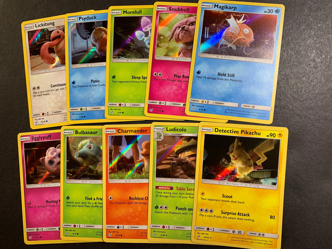 5 Assorted Detective Pikachu Movie Holo Pokemon Cards 5 Assorted Detective Pikachu Movie Holo Pokemon Cards