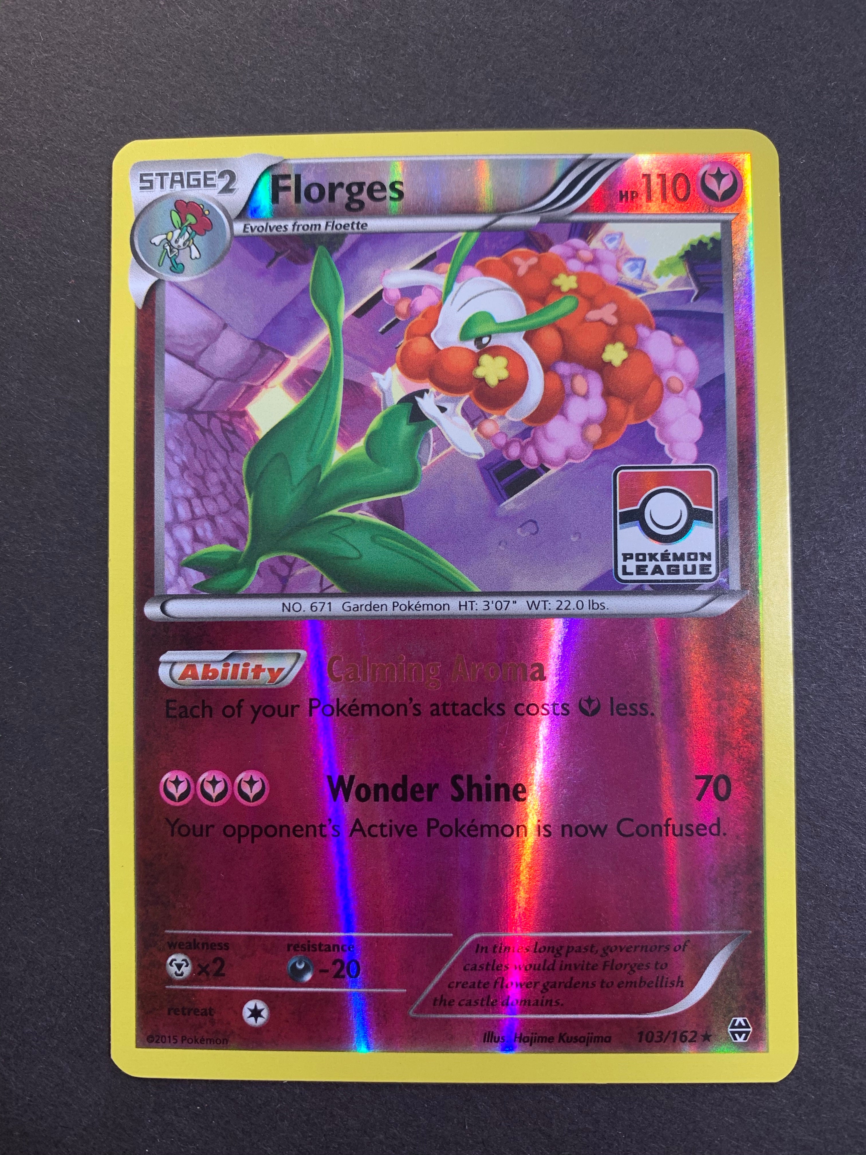 Florges - 103/162 Reverse Holo Rare - League Promo Card Florges - 103/162 Reverse Holo Rare - League Promo Card