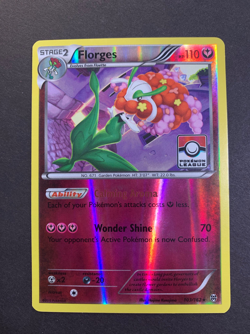Florges - 103/162 Reverse Holo Rare - League Promo Card JAB Games13 Florges - 103/162 Reverse Holo Rare - League Promo Card JAB Games13