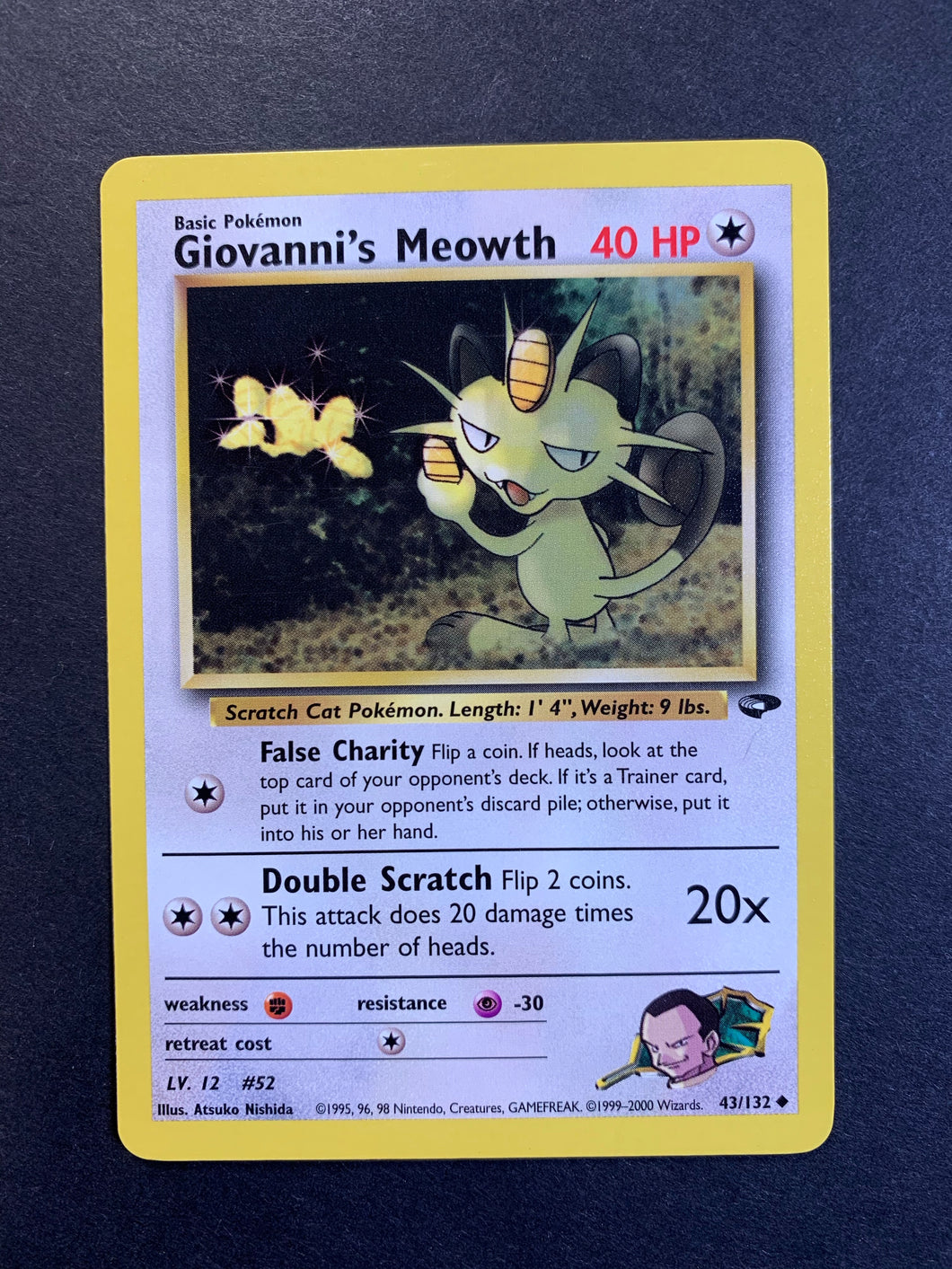 Giovanni's Meowth - 43/132 Vintage Gym Challenge JAB Games13 Giovanni's Meowth - 43/132 Vintage Gym Challenge JAB Games13
