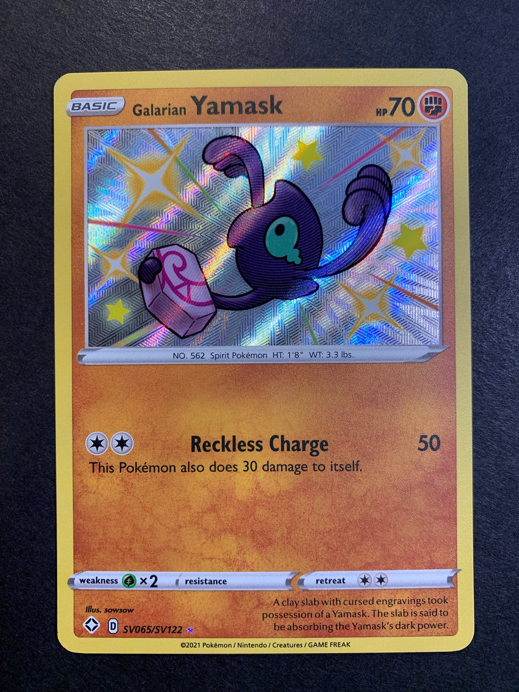 Galarian Yamask - SV065/SV122 Shiny Holo Rare - Shining Fates