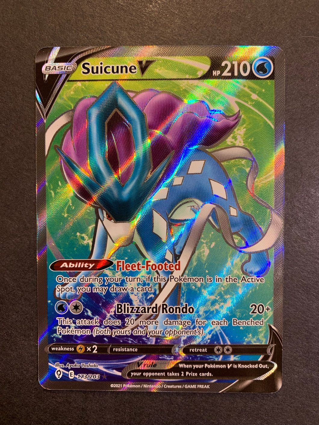 Suicune V - 173/203 Full Art Ultra Rare - Evolving Skies JAB Games13 Suicune V - 173/203 Full Art Ultra Rare - Evolving Skies JAB Games13