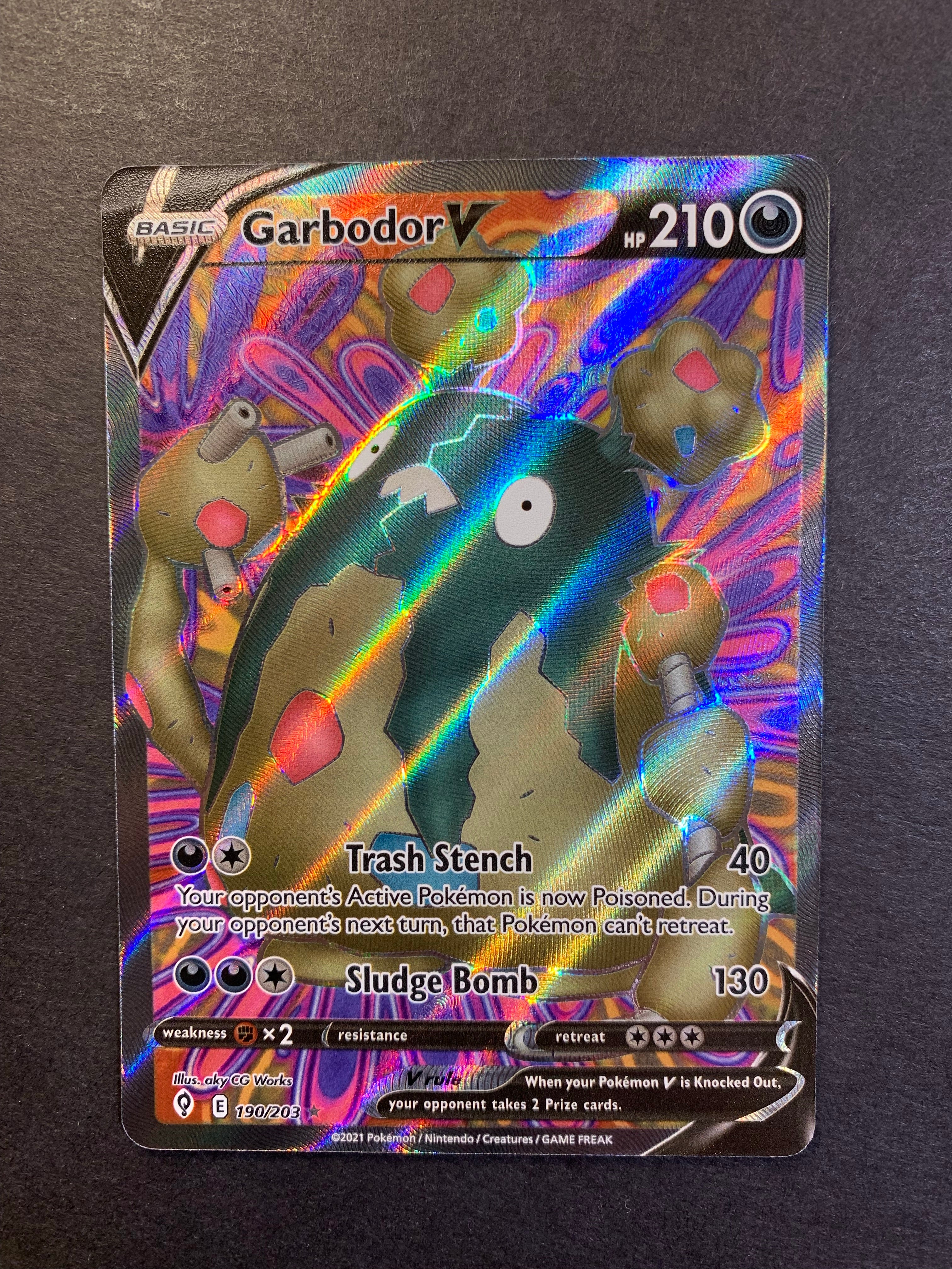 Pokemon Sword & Shield Evolving Skies Ultra Rare Garbodor V #190