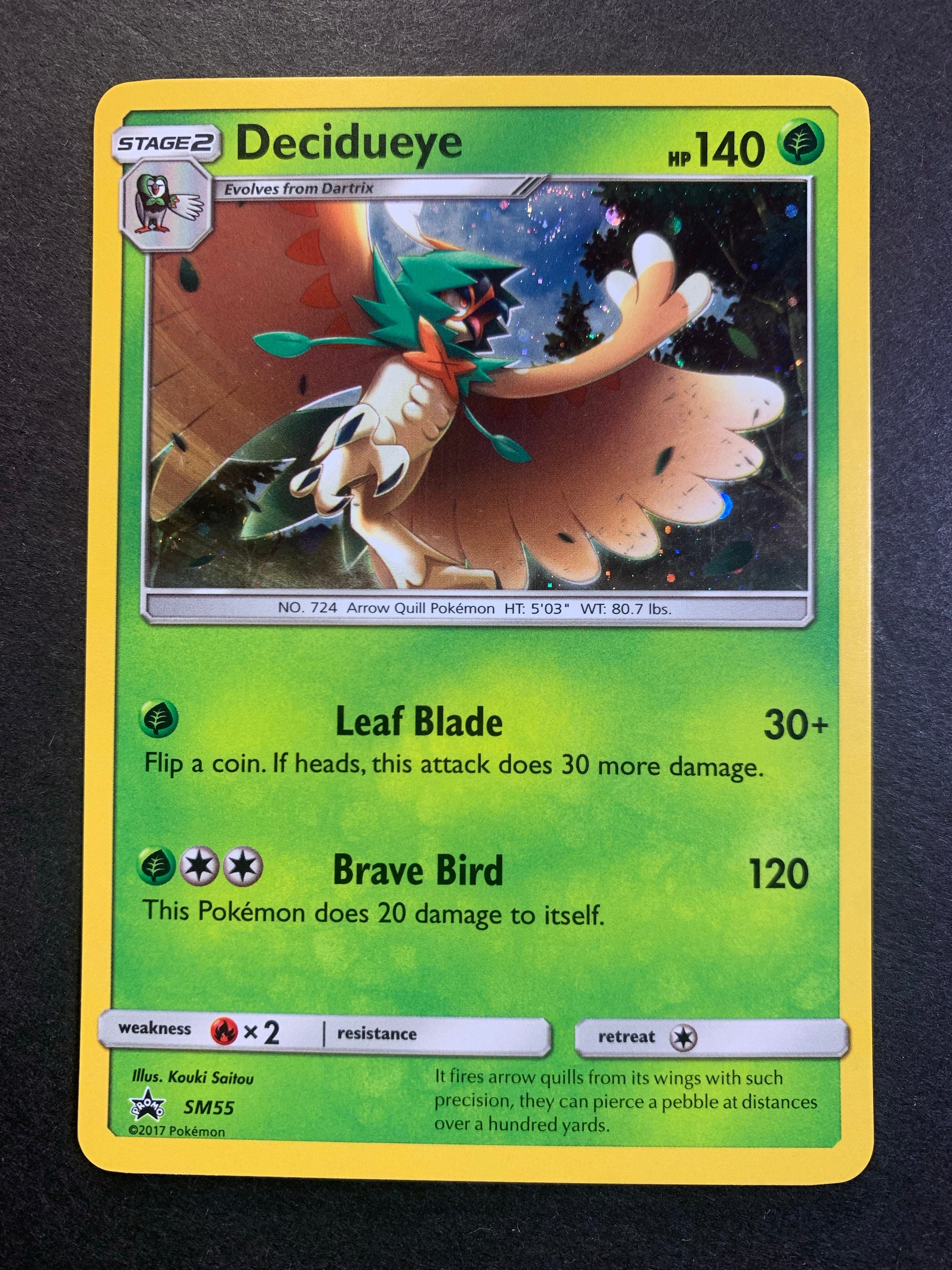 Decidueye (SM55/248) - SM Promos Holofoil - Heavily Played Holofoil Decidueye (SM55/248) - SM Promos Holofoil - Heavily Played Holofoil