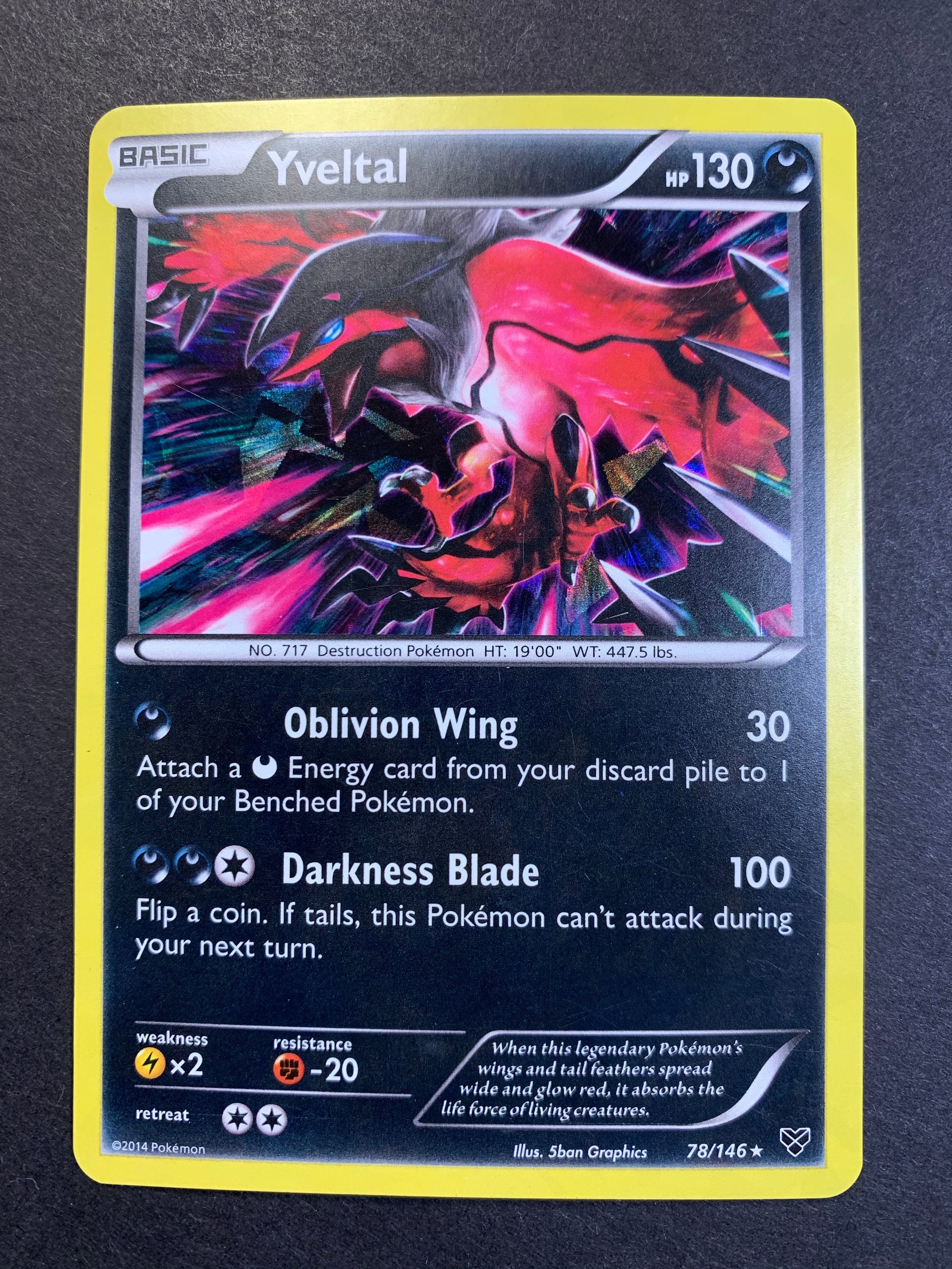 Yveltal - 78/146 “Shattered Ice” Holo Rare Promo