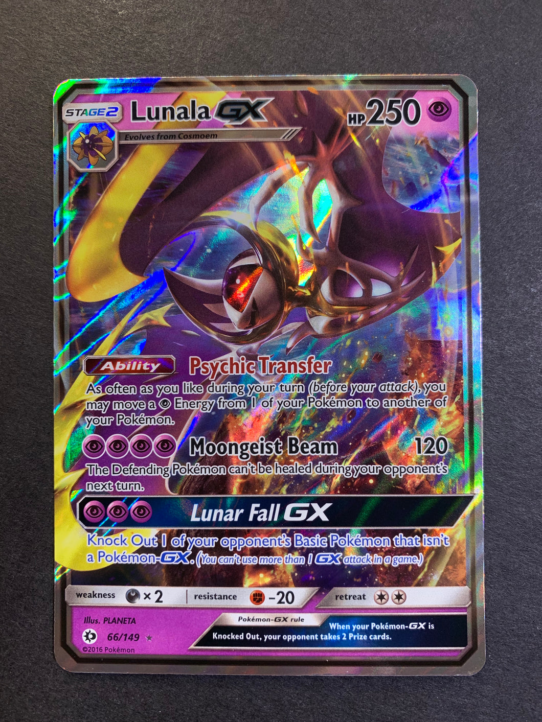 Pokemon, Sun&moon, Lunala GX 66/149, Mint, New Pokemon, Sun&moon, Lunala GX 66/149, Mint, New