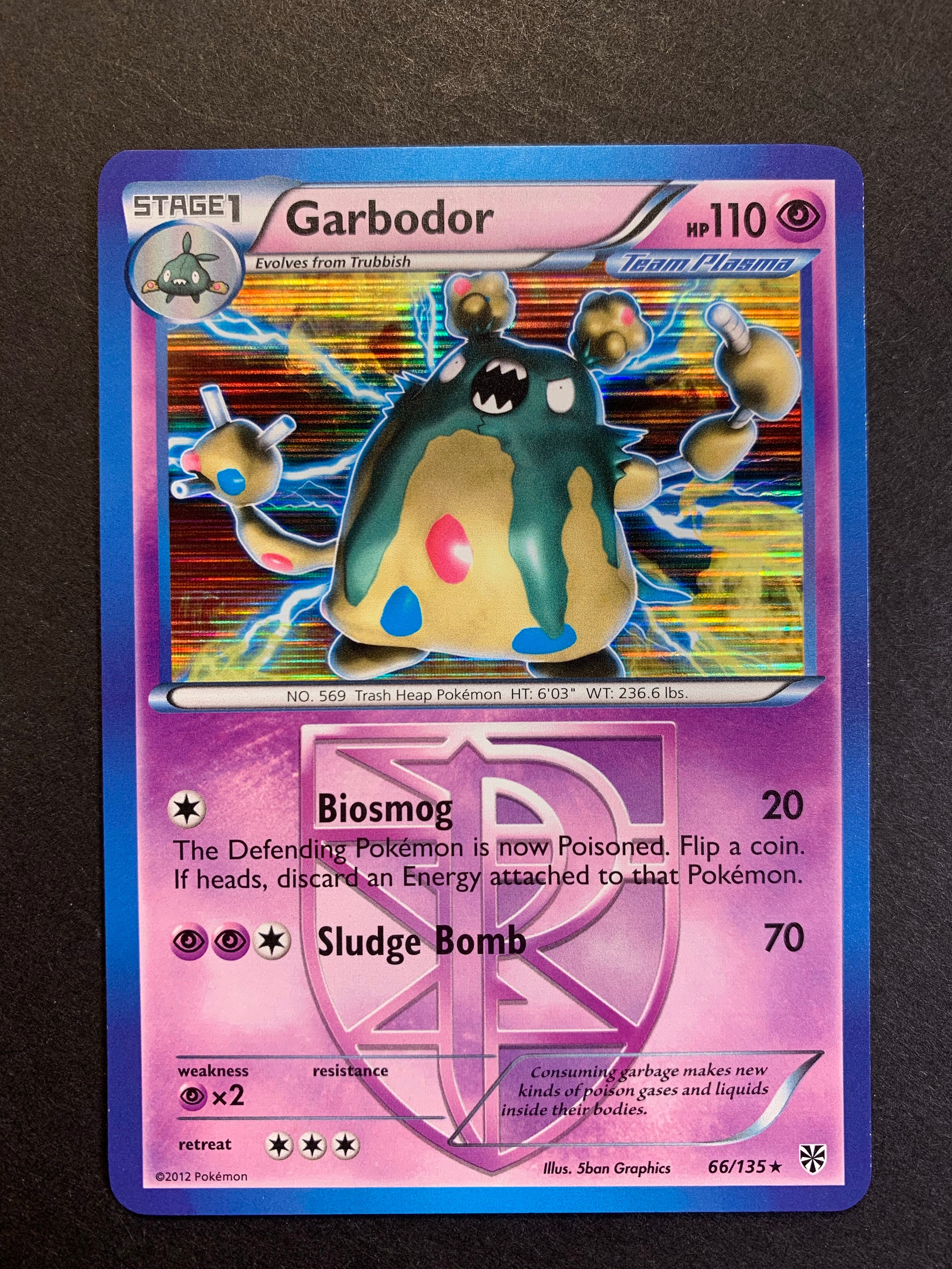 Pokemon Black & White Plasma Storm Rare Holo Garbodor #66 Pokemon Black & White Plasma Storm Rare Holo Garbodor #66