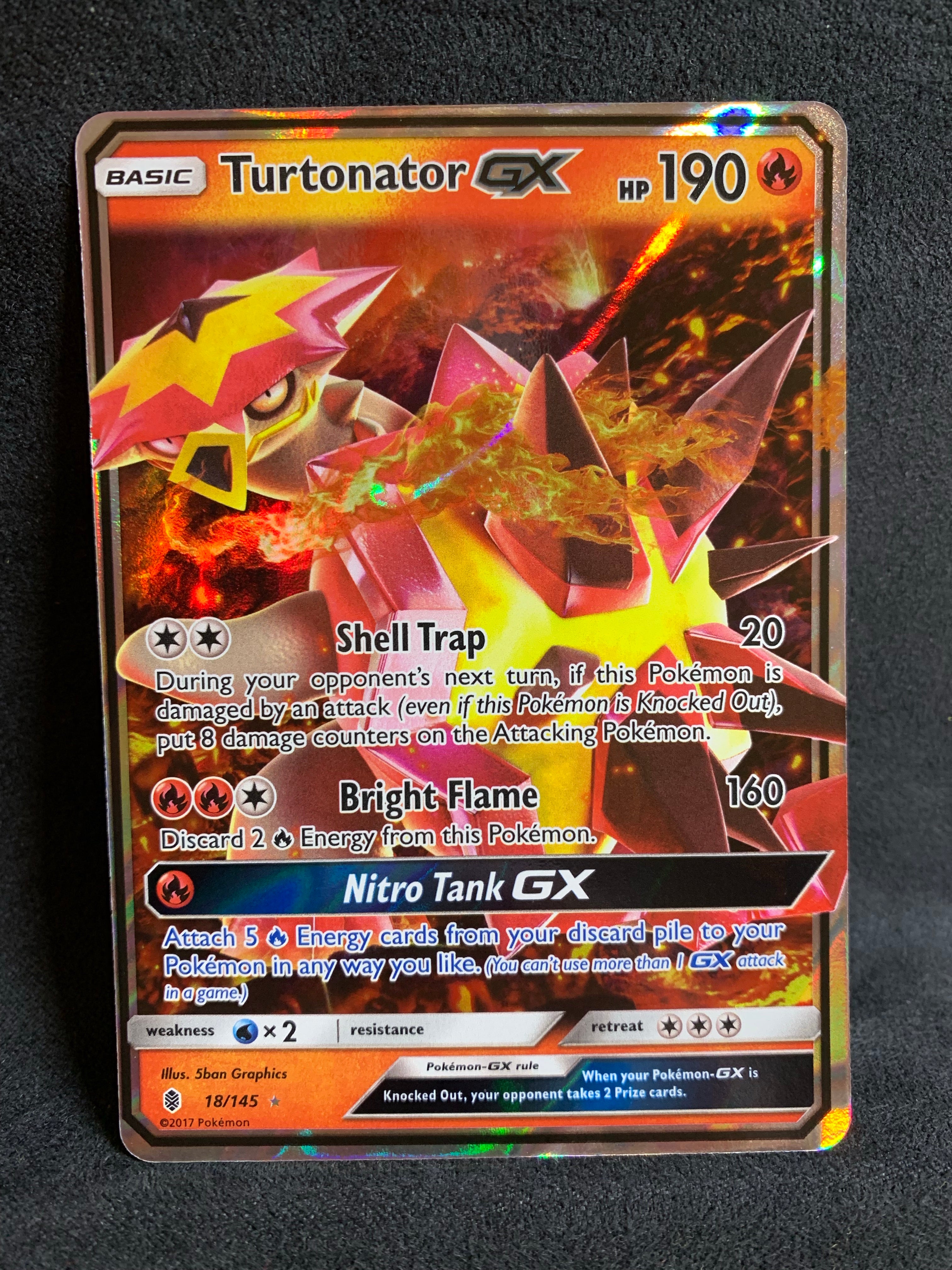 Pokemon Sun & Moon Guardian rising Turtonator GX 18/145 Ultra