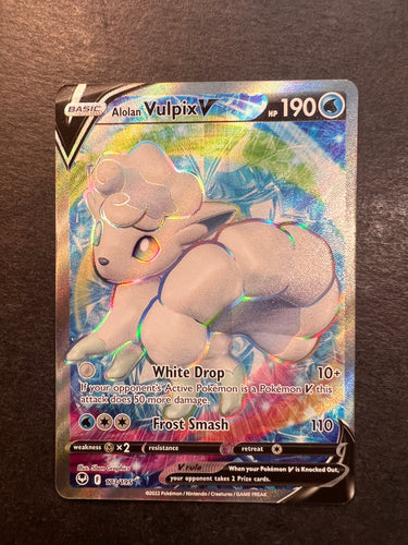Alolan Vulpix V - 173/195 Full Art Ultra Rare - Silver Tempest