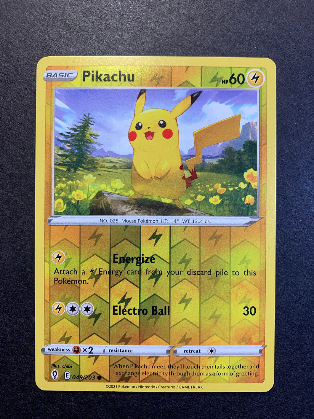 Pikachu - 049/203 Reverse Holo - Evolving Skies JAB Games13 Pikachu - 049/203 Reverse Holo - Evolving Skies JAB Games13