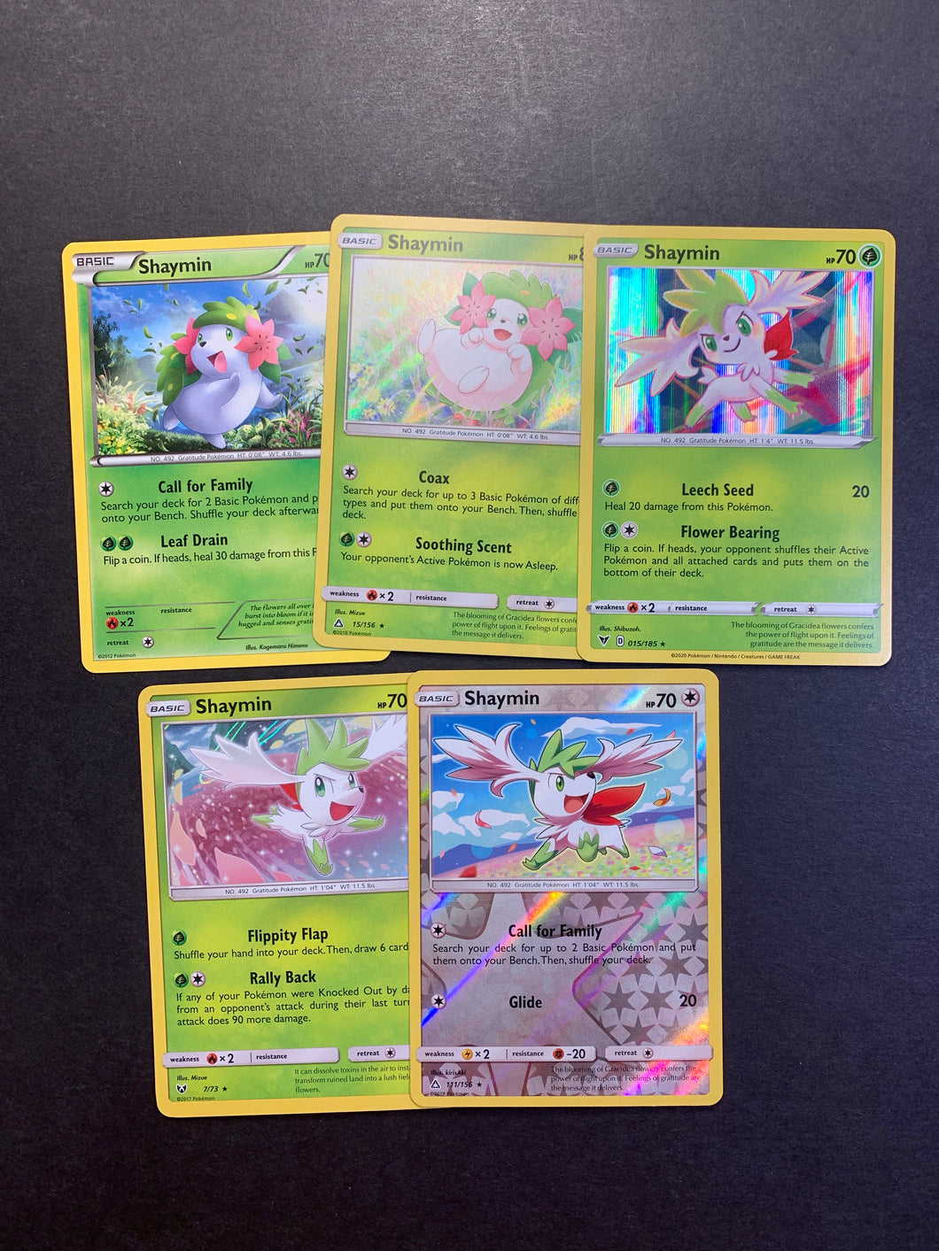 Pokemon Shaymin Card Lot - 5 Different Cards!