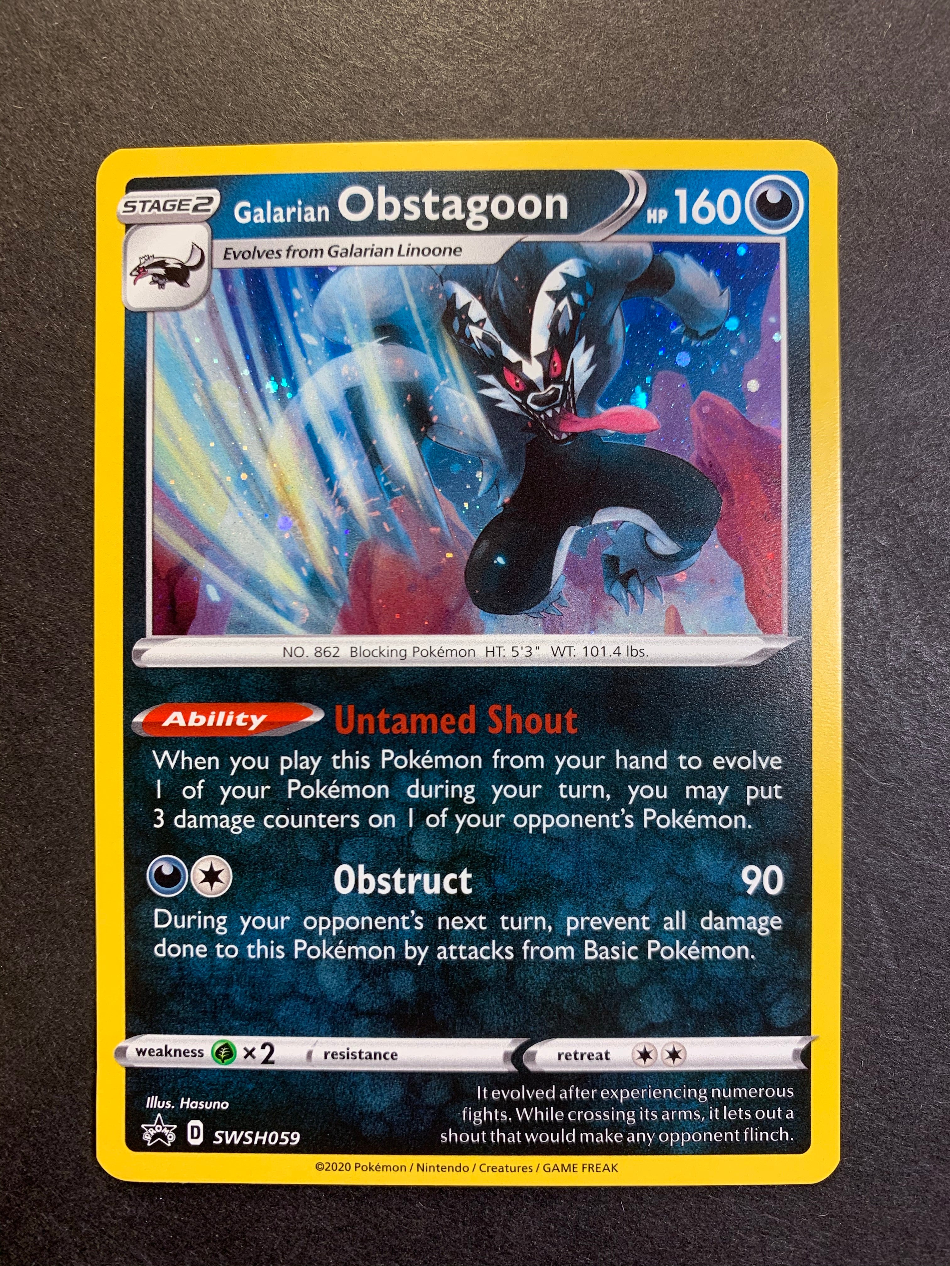 Galarian Obstagoon - SWSH059 - Holofoil SWSH Sword & Shield Promo Cards