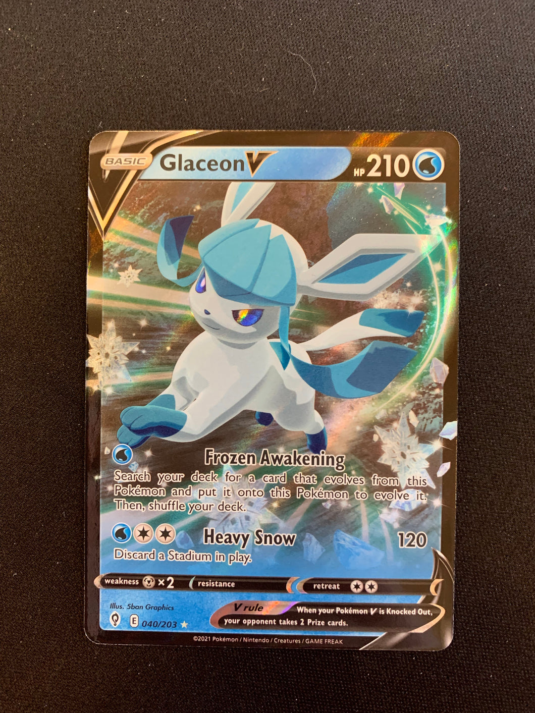 pokemon card 040 203 Glaceon V - 040/203 Ultra Rare