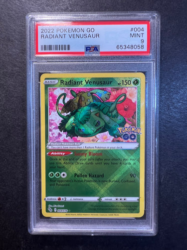 PSA 9 Radiant Venusaur - 004/078 Holo Rare - Pokemon Go Set