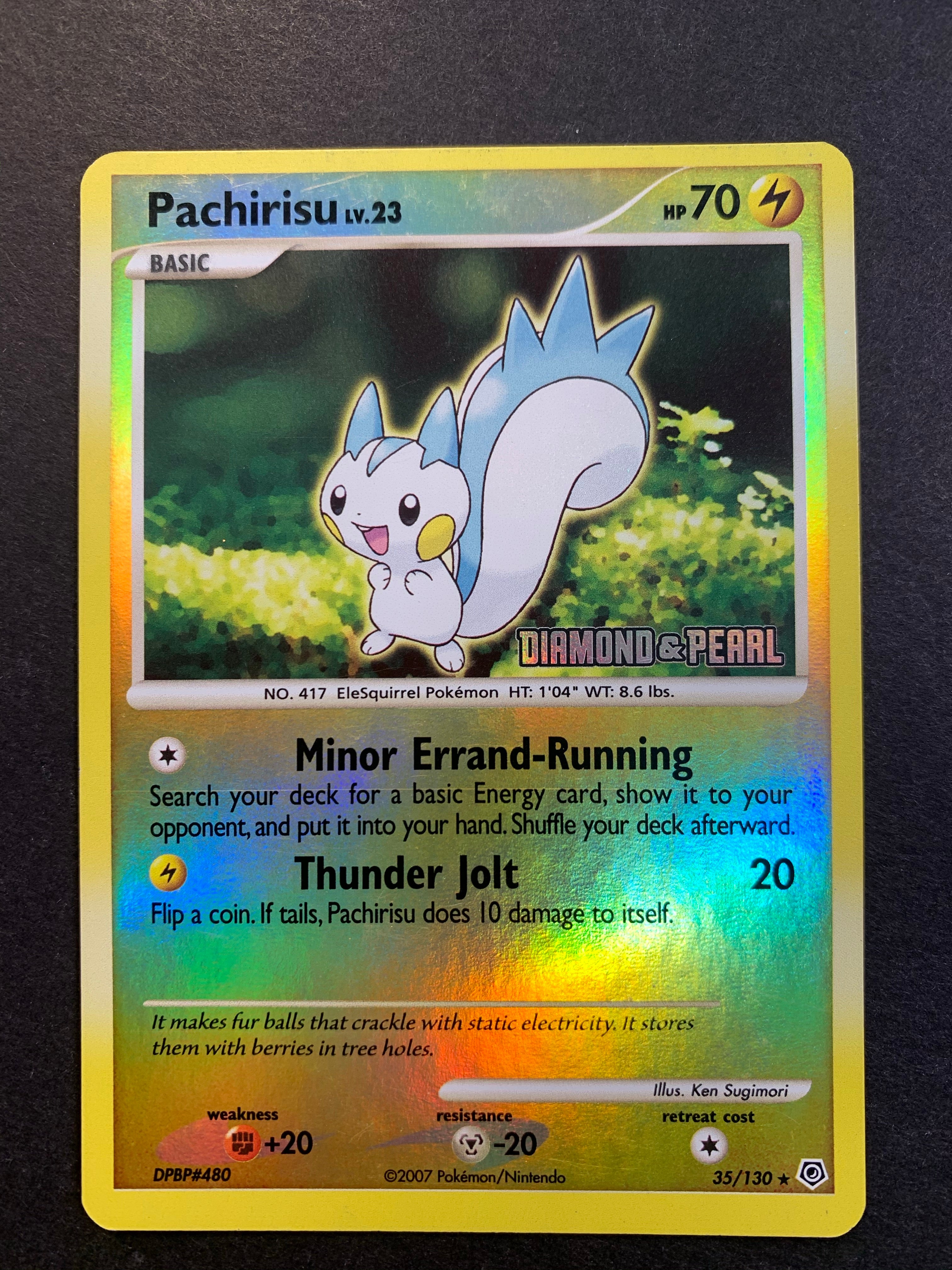 Pachirisu - 35/130 Diamond & Pearl Reverse Holo - Burger King Promo JAB Games13 Pachirisu - 35/130 Diamond & Pearl Reverse Holo - Burger King Promo JAB Games13