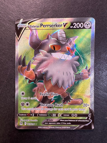 Galarian Perrserker V - 183/196 Full Art Ultra Rare - Lost Origin