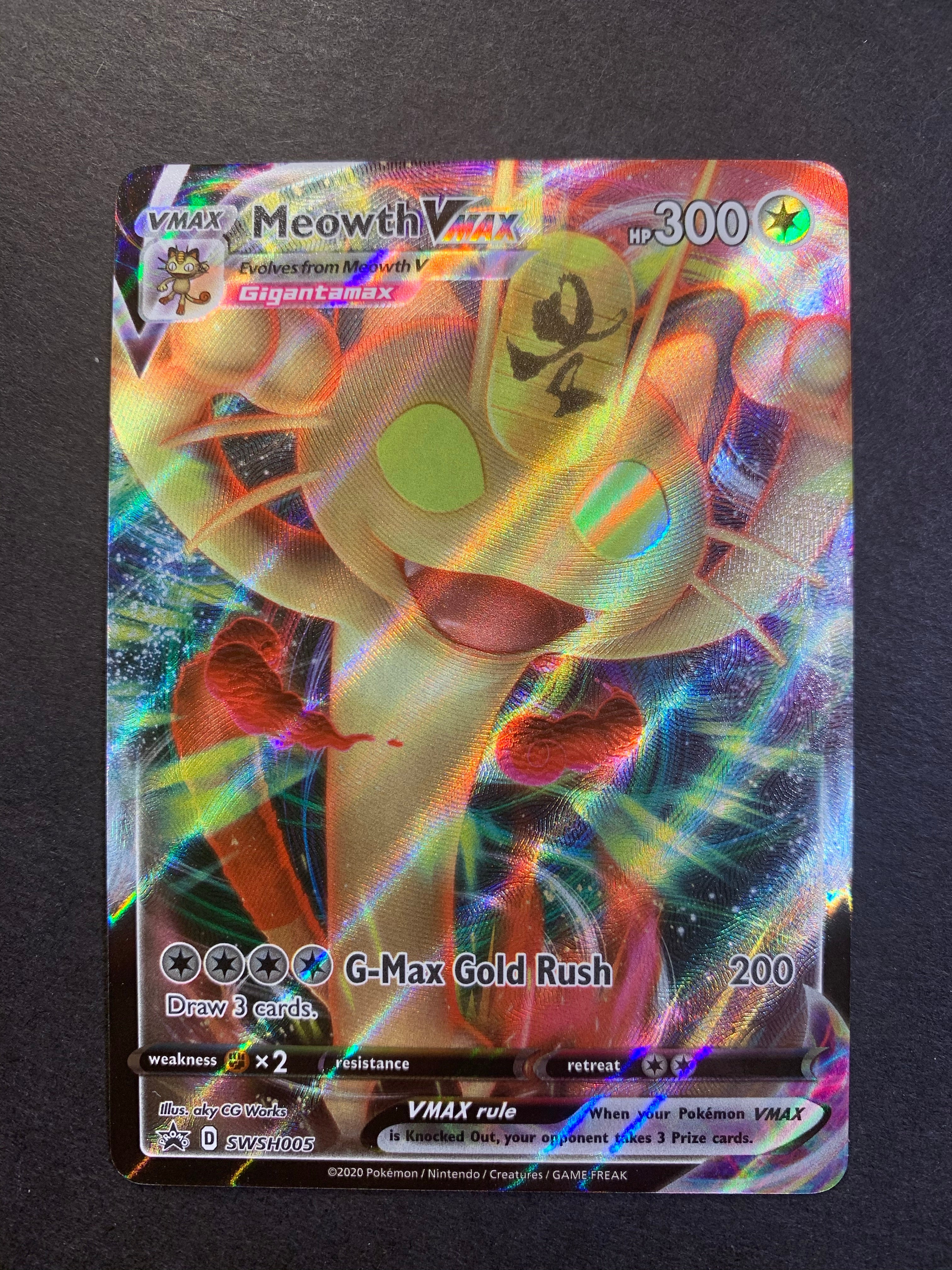 Pokemon Single Promotional Card - SWSH005 Meowth VMAX Pokemon Single Promotional Card - SWSH005 Meowth VMAX