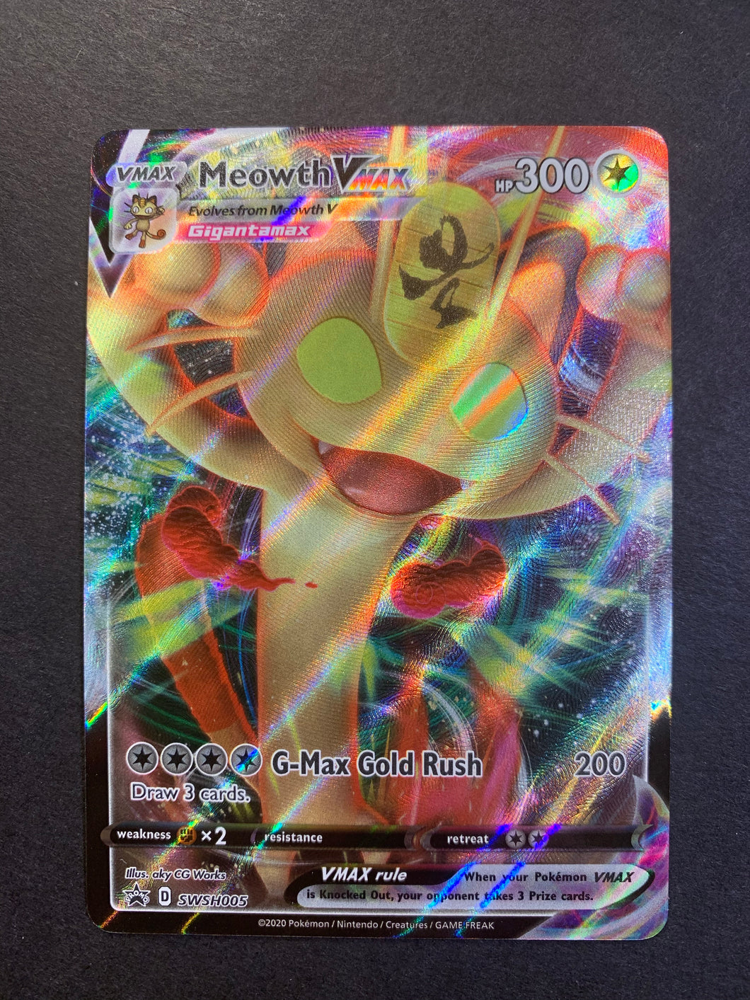 Pokemon Single Promotional Card - SWSH005 Meowth VMAX Pokemon Single Promotional Card - SWSH005 Meowth VMAX